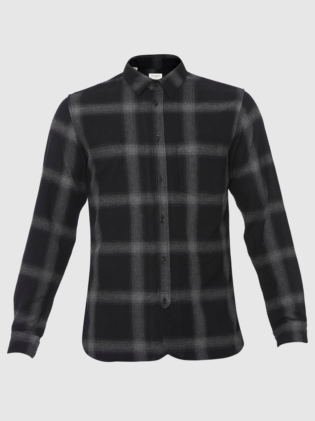 Black Check Full Sleeves Shirt