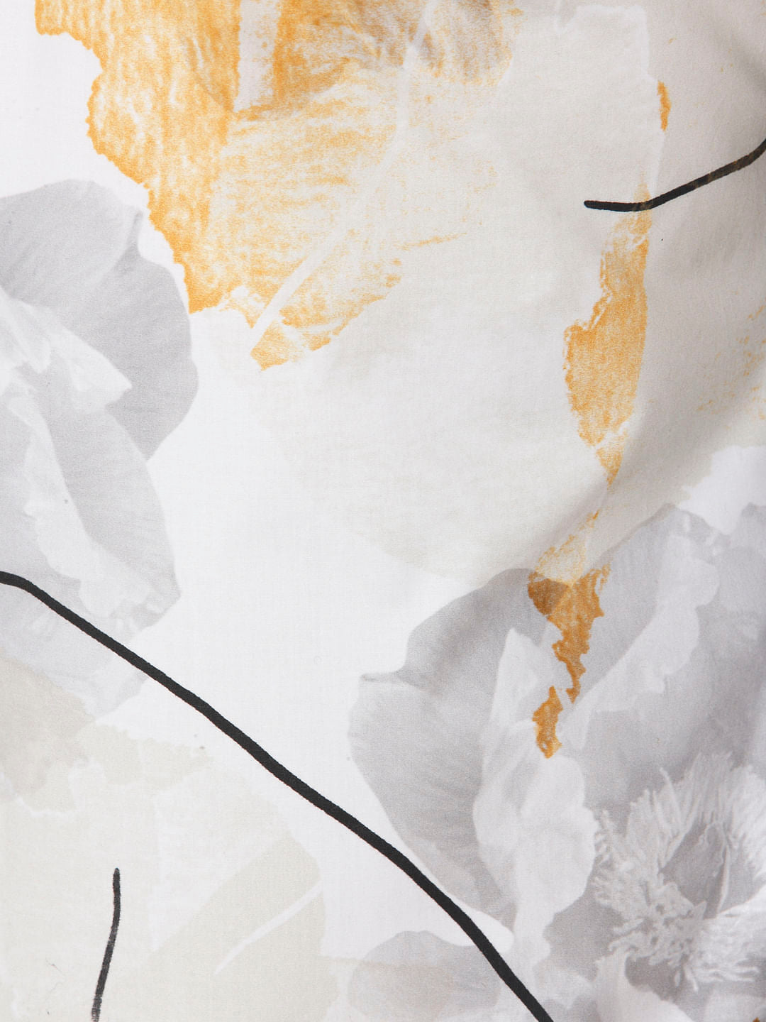 White Floral Print Slim Fit Shirt