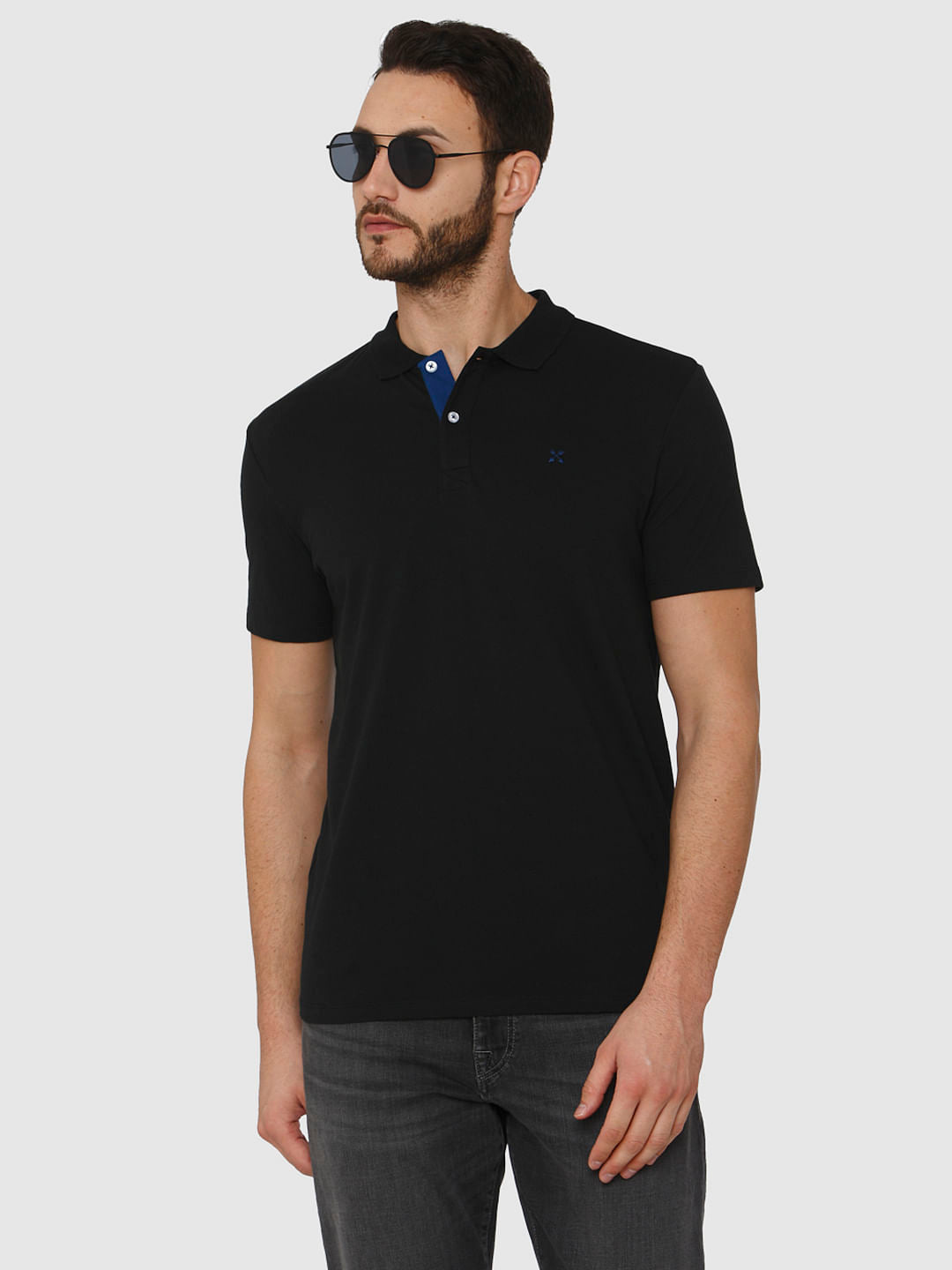 Black Polo Neck T-Shirt