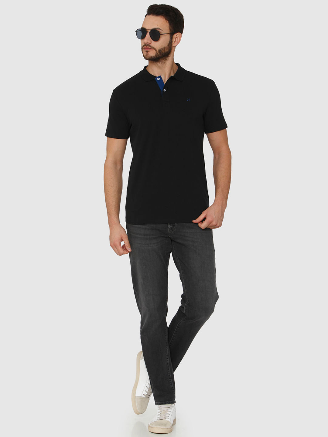 Black Polo Neck T-Shirt
