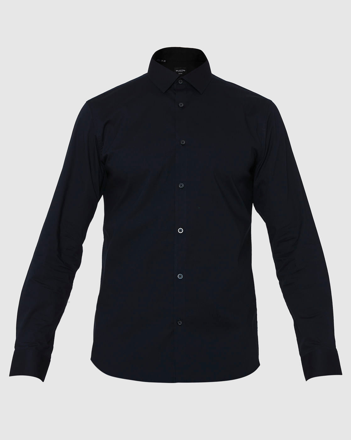 Navy Blue Slim Fit Full Sleeves Formal Shirt
