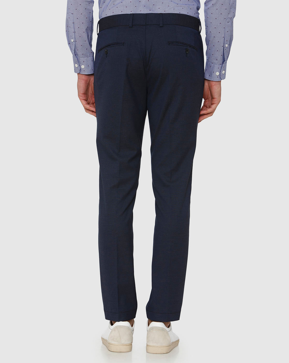 Blue Slim Fit Formal Trousers