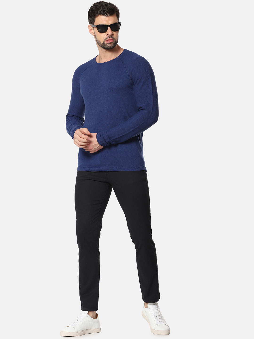 Black Mid Rise Slim Fit Chinos