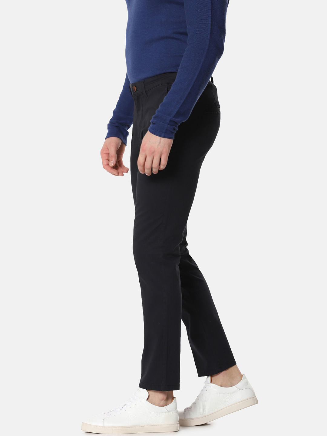 Black Mid Rise Slim Fit Chinos