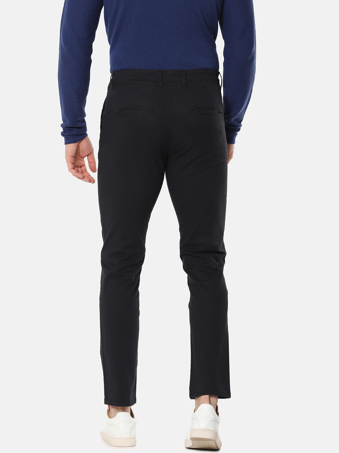 Black Mid Rise Slim Fit Chinos