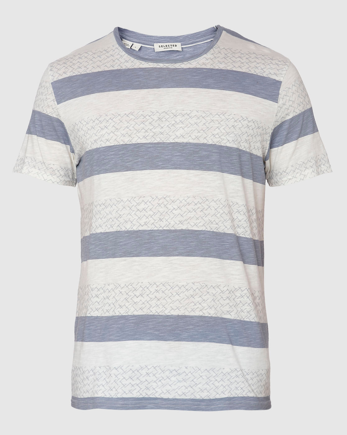White Colour Blocked Crew Neck T-Shirt