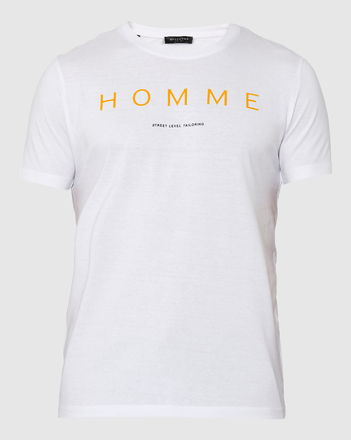 White Text Print Crew Neck T-Shirt