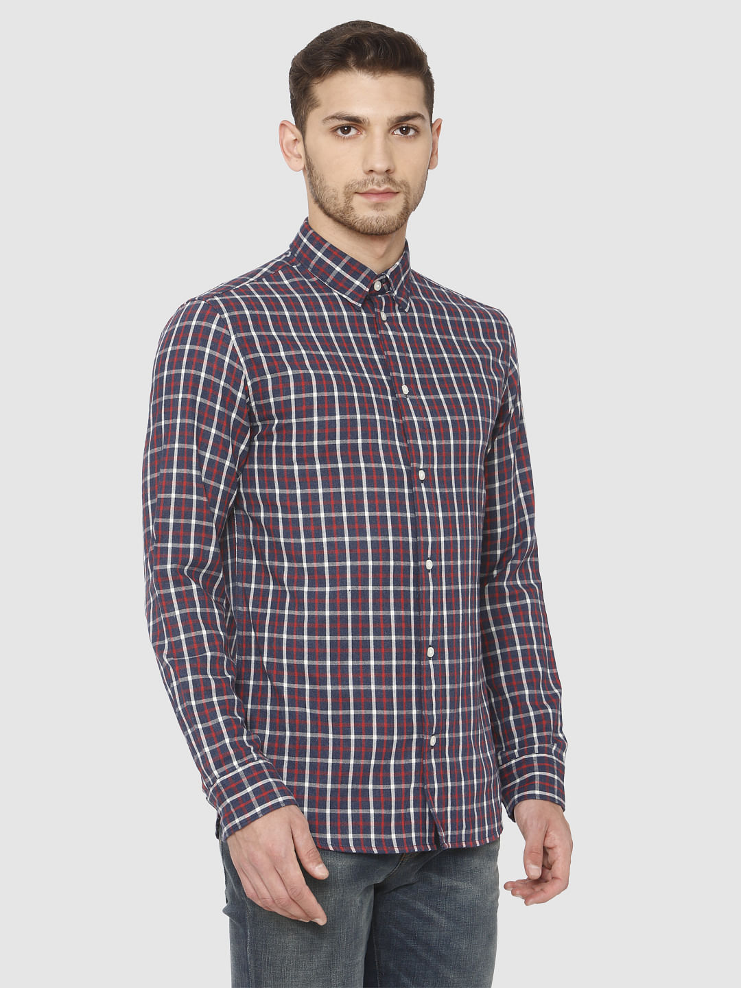 Red Check Full Sleeves Shirt