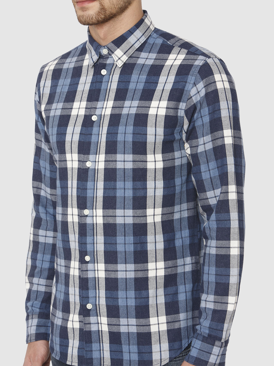 Blue Check Full Sleeves Shirt