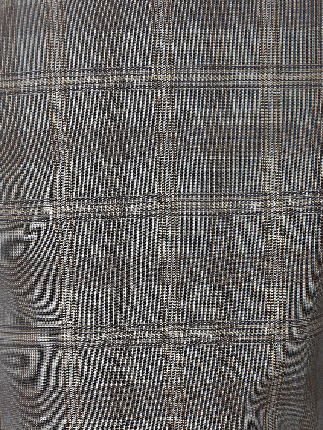 Grey Check Slim Fit Formal Trousers