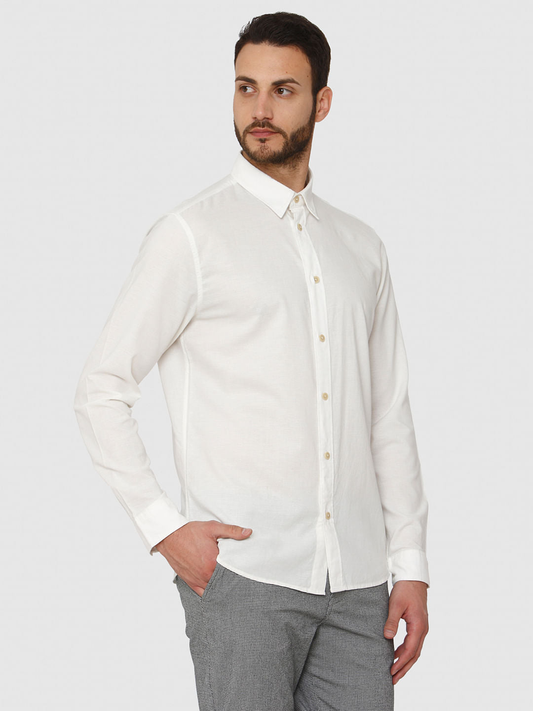 White Full Sleeves Shirt
