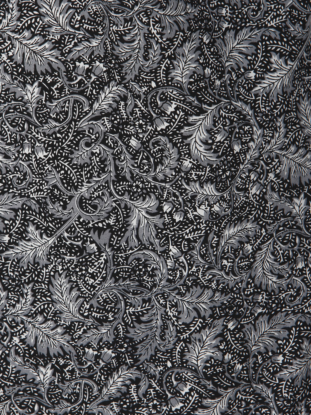 Black Printed Slim Fit Full Sleeves Shirt