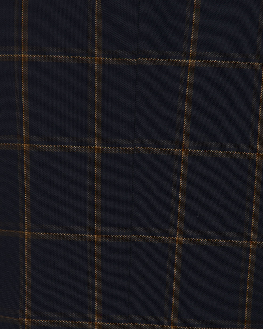Navy Blue Checks Double Button Slim Fit Blazer