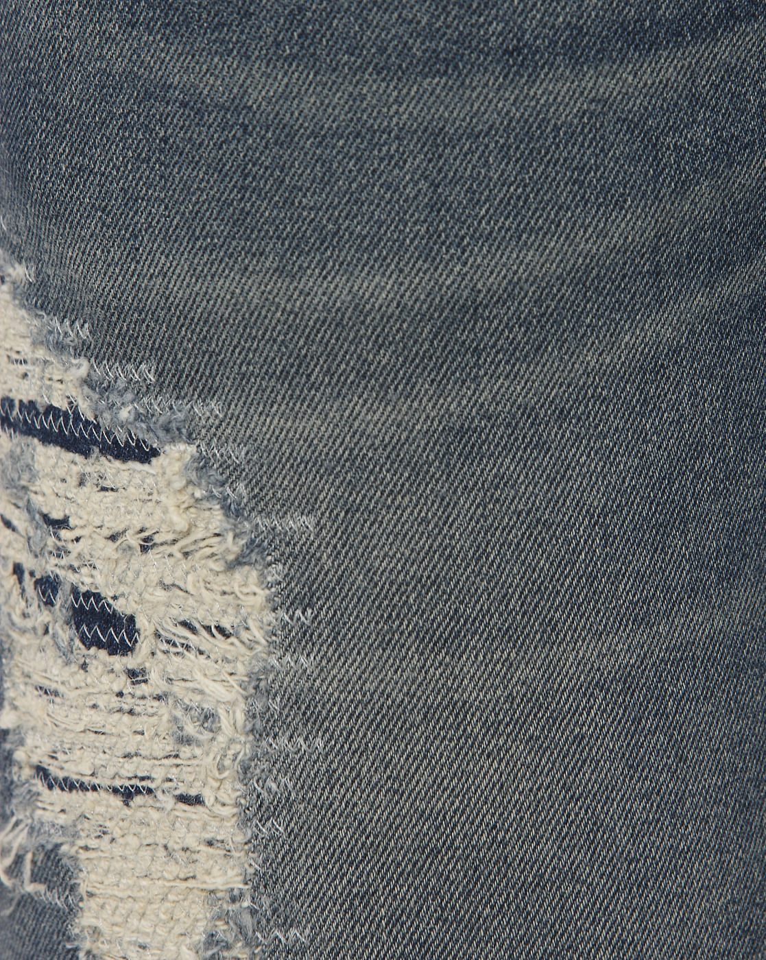 Blue Mid Rise Mildly Distressed Leon Slim Fit Jeans