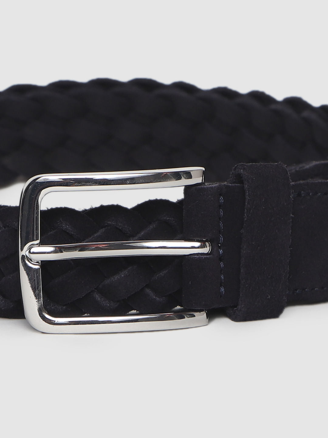 Black Suede Braided Belt
