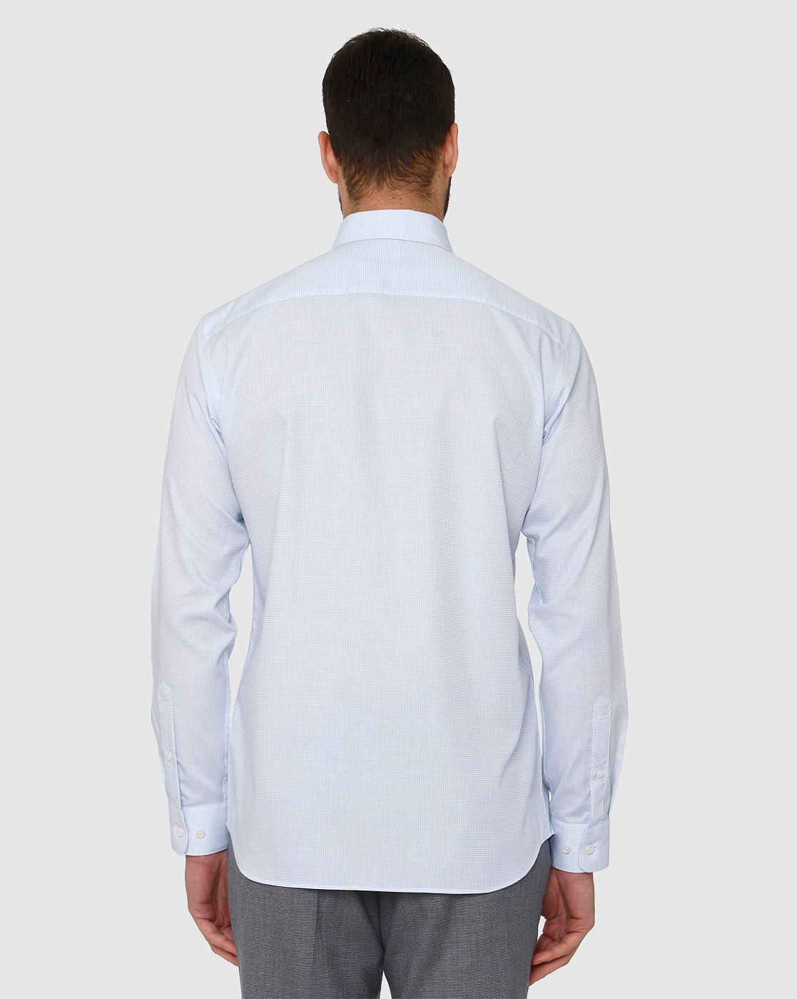 Sky Blue Textured Regular Fit Full Sleeves Formal Shirt