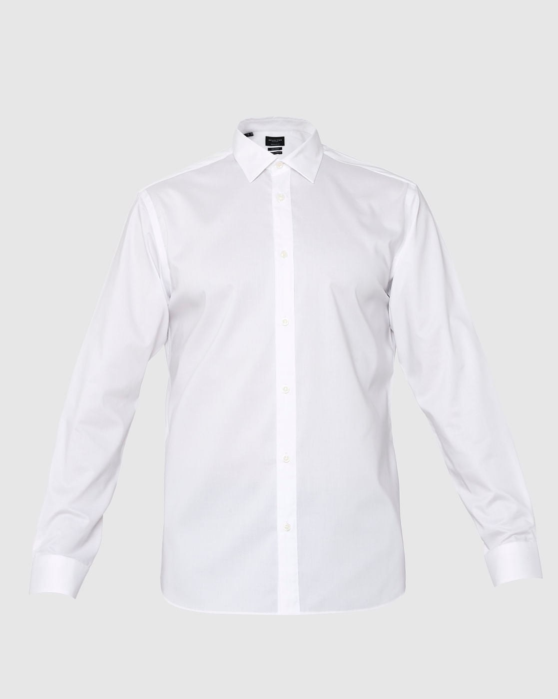 White Regular Fit Full Sleeves Formal Shirt