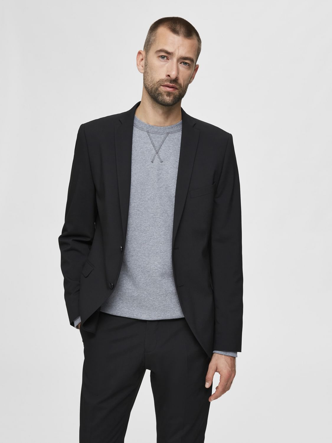 Black Slim Fit Suit Blazer