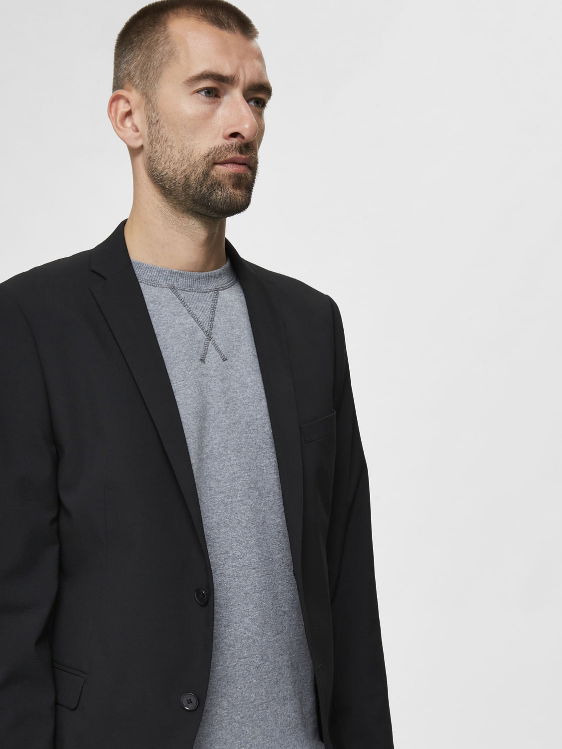 Black Slim Fit Suit Blazer