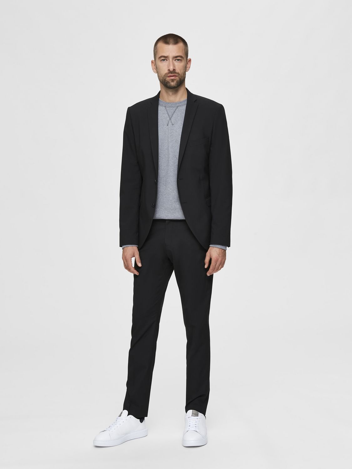 Black Slim Fit Suit Trousers