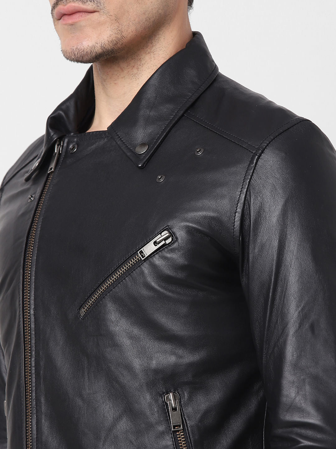 Black Biker Leather Jacket