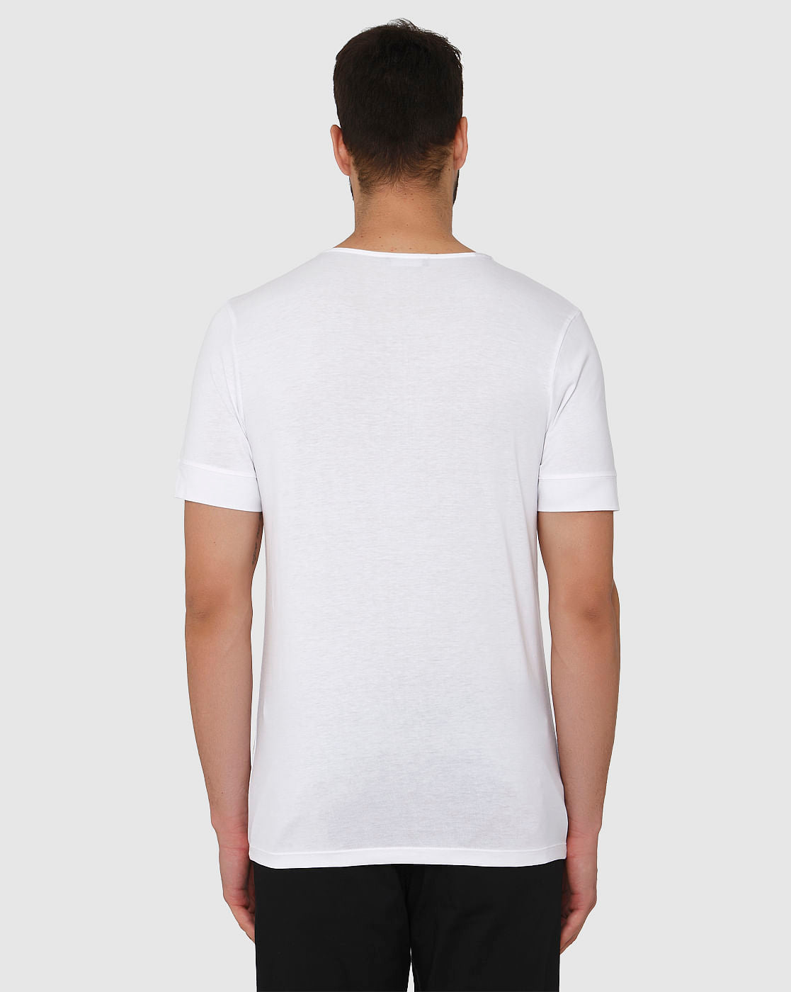 White Henley Neck T-Shirt
