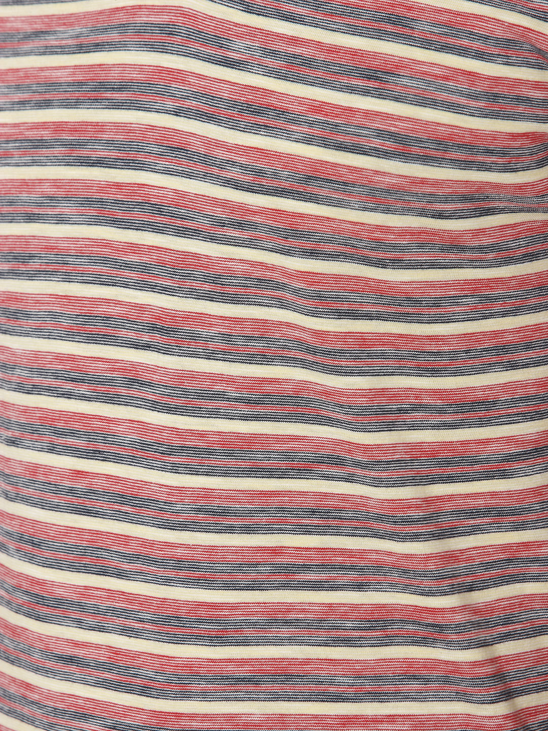 Red Striped Polo Neck T-Shirt