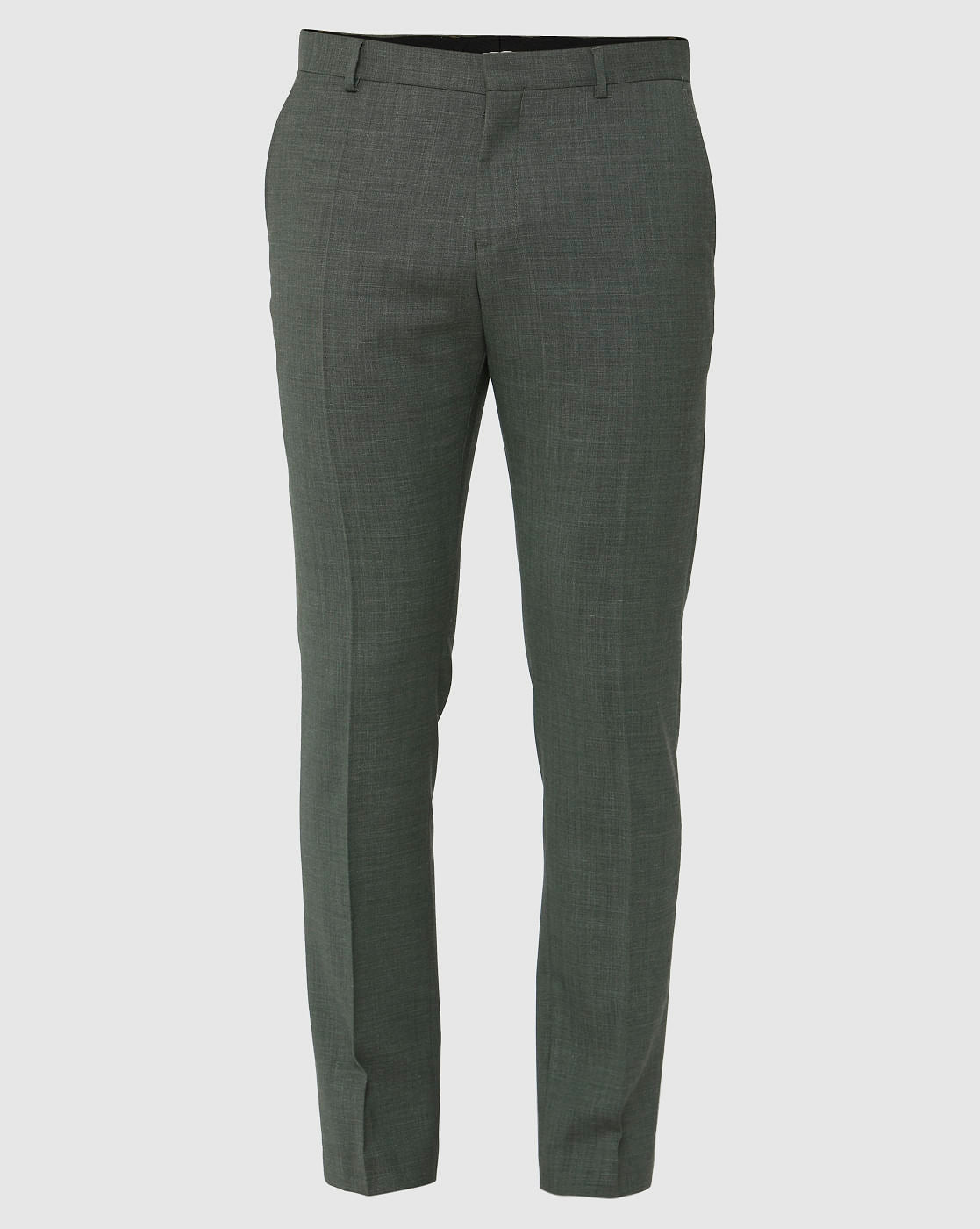 Green Slim Fit Formal Trousers
