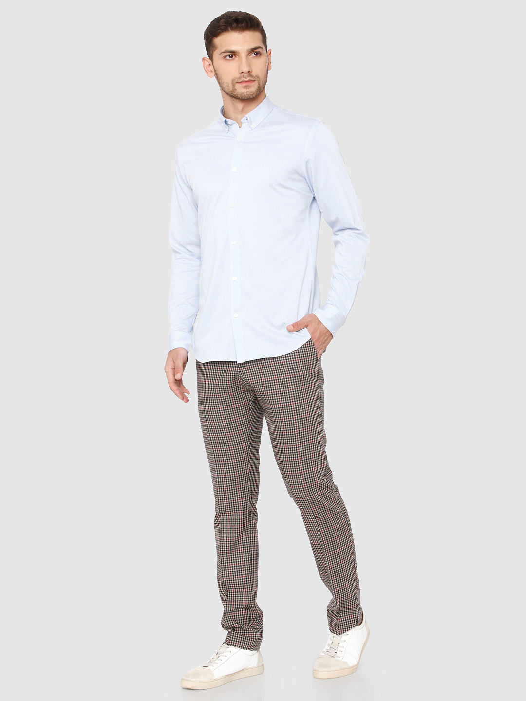 Light Blue Slim Fit Full Sleeves Shirt