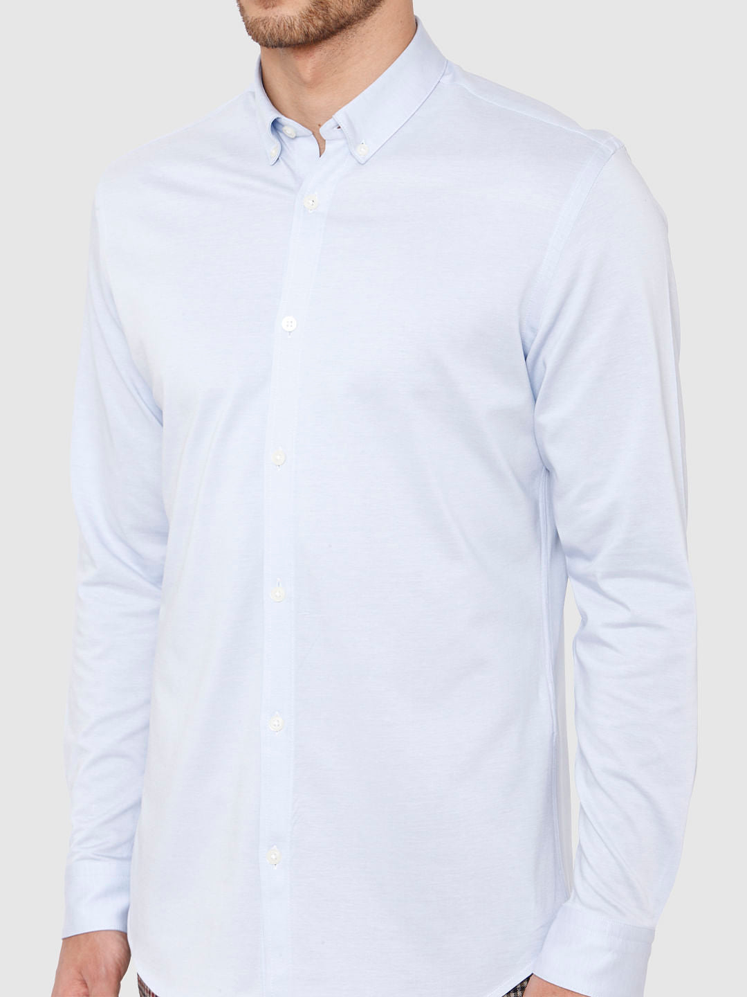 Light Blue Slim Fit Full Sleeves Shirt