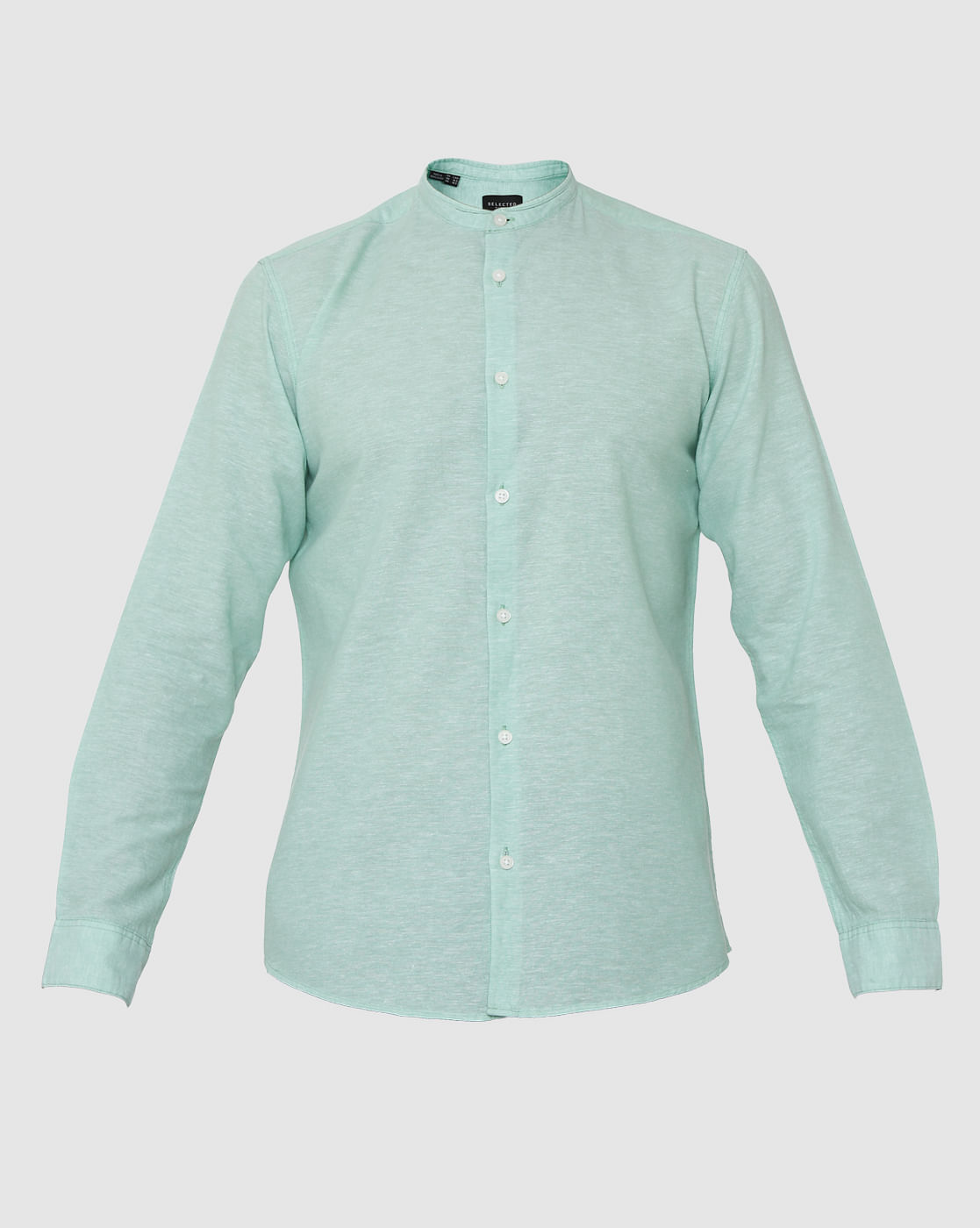 Green Faded Regular Fit Full Sleeves Shirt