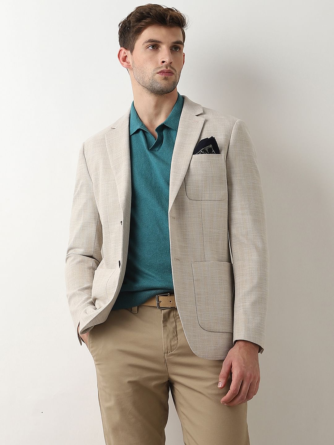 Beige Structured Blazer