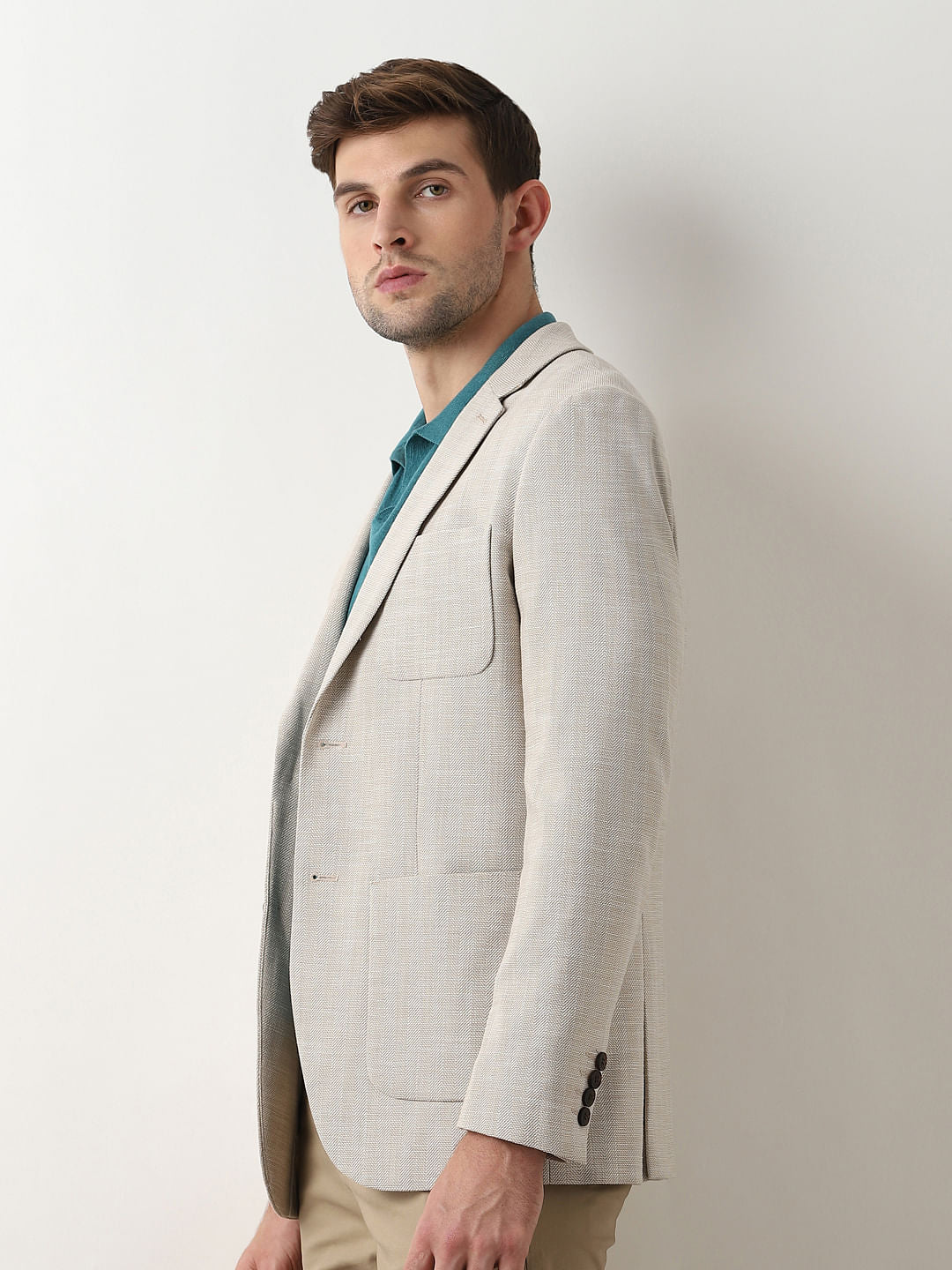 Beige Structured Blazer