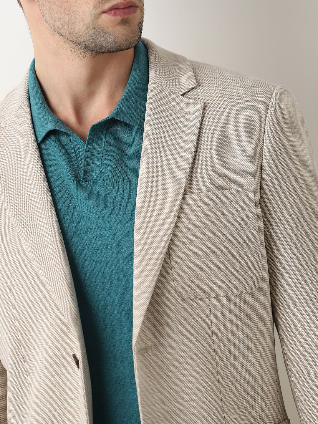 Beige Structured Blazer