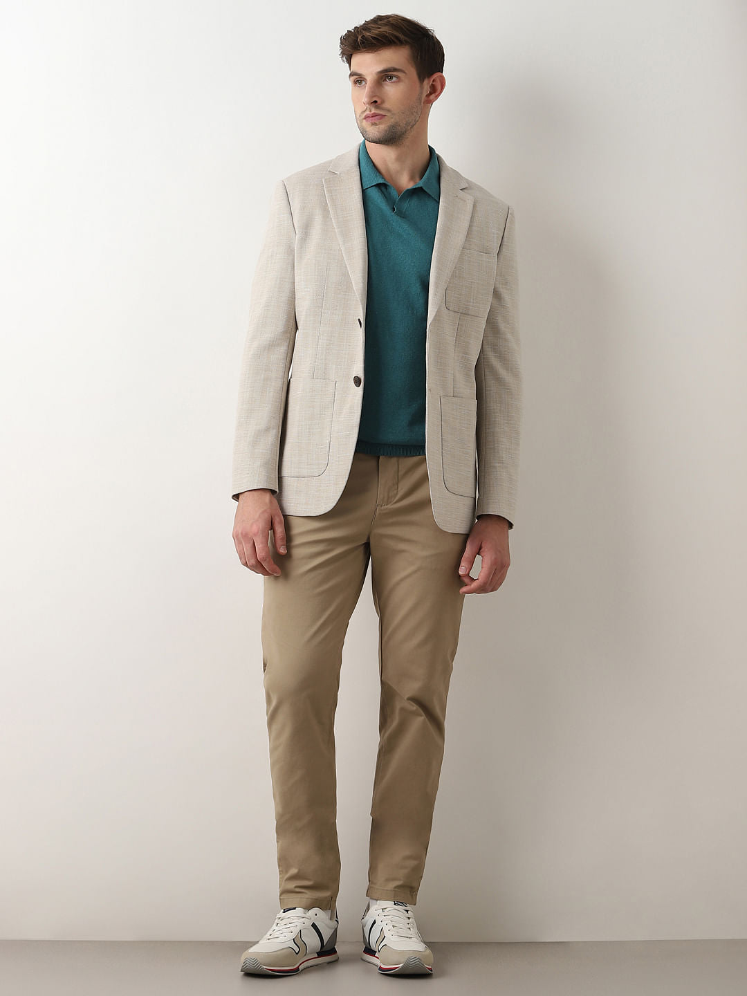 Beige Structured Blazer