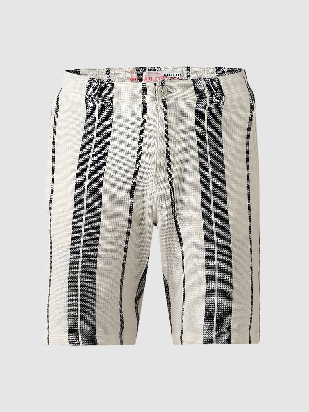 White Striped Co-Ord Set Shorts