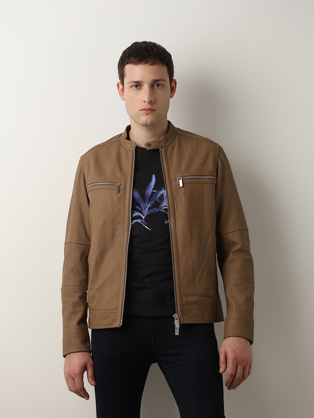 Black Printed Crew Neck T-Shirt