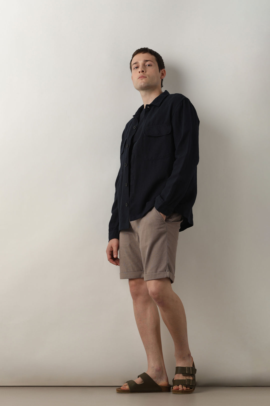 Brown Mid Rise Shorts