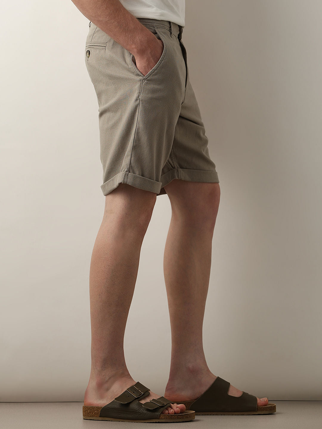 Green Mid Rise Shorts