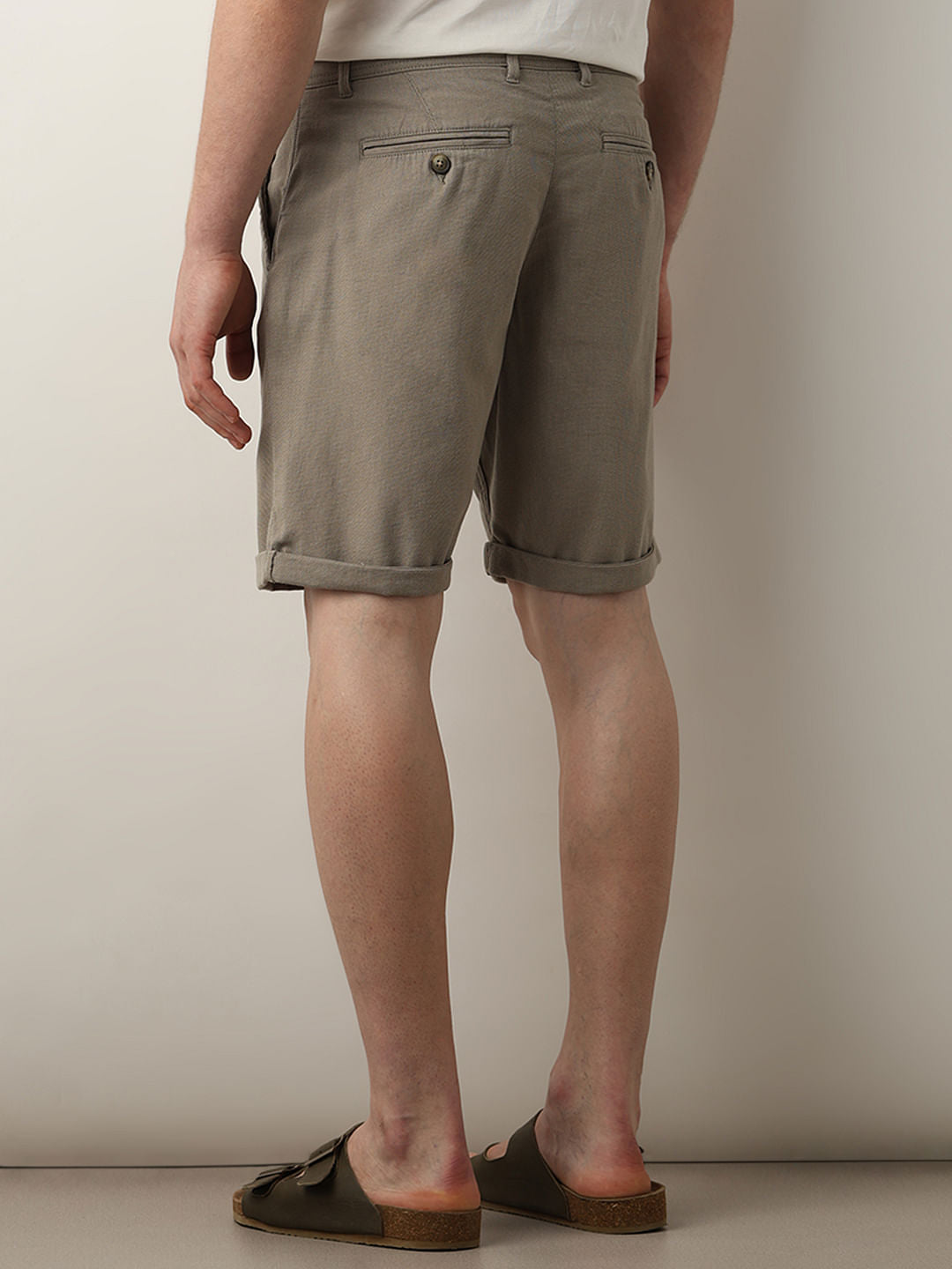 Green Mid Rise Shorts