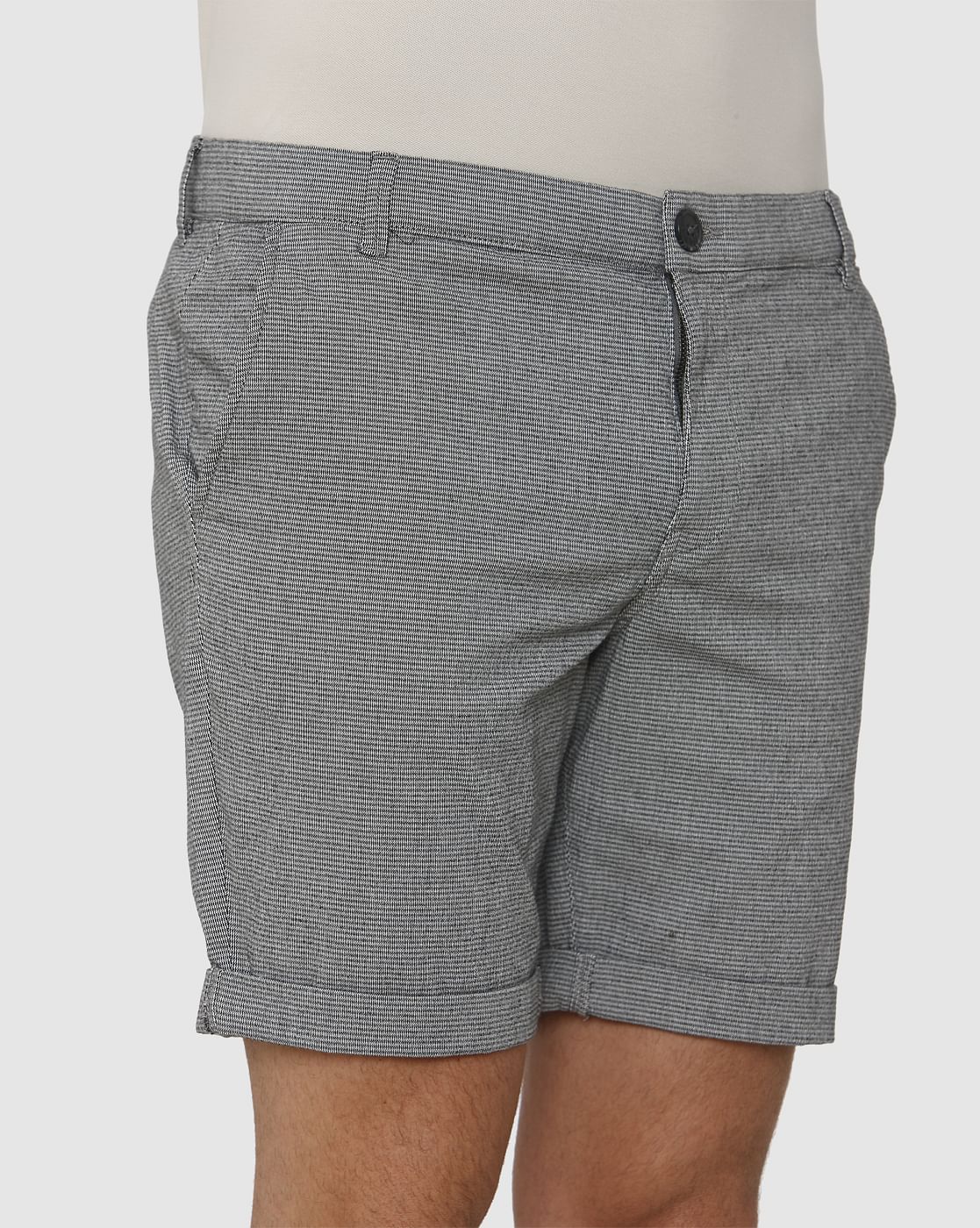 Grey Fine Striped Chino Shorts