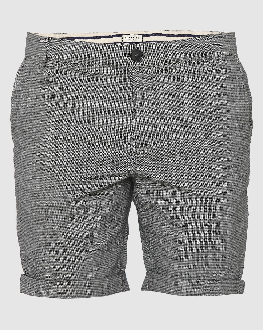 Grey Fine Striped Chino Shorts