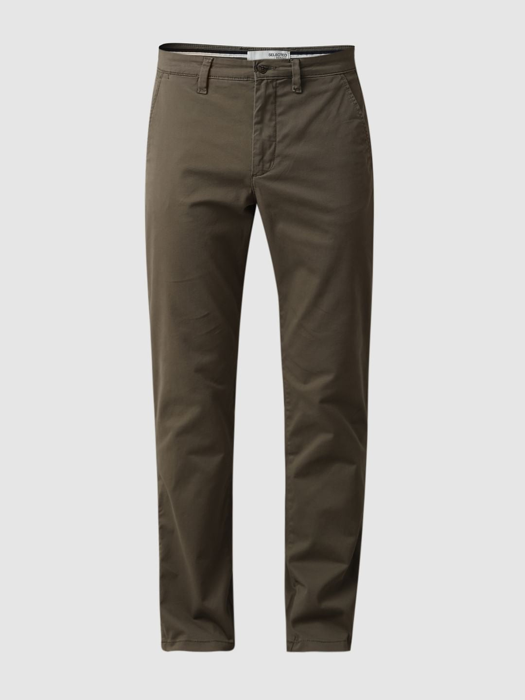 Green Mid Rise Straight Fit Chinos
