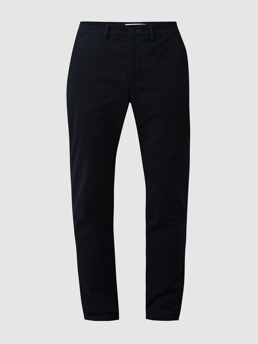 Navy Blue Mid Rise Straight Fit Chinos