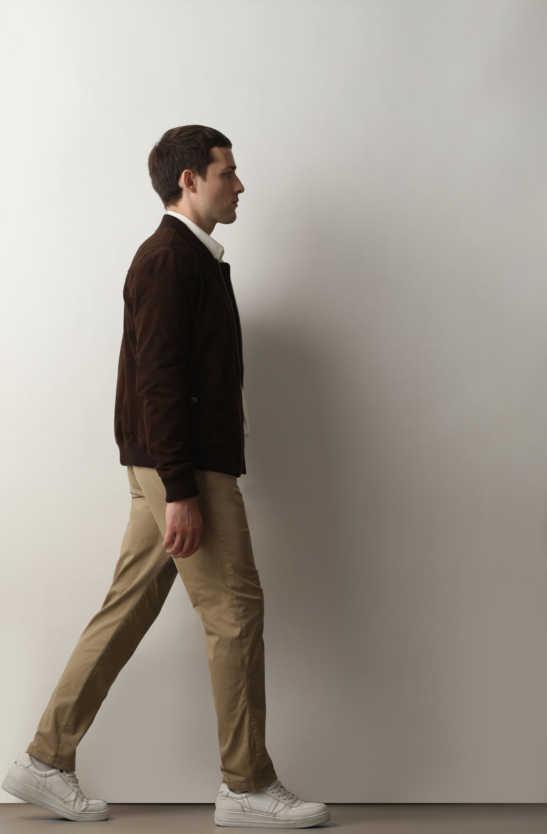 Beige Mid Rise Chino Pants
