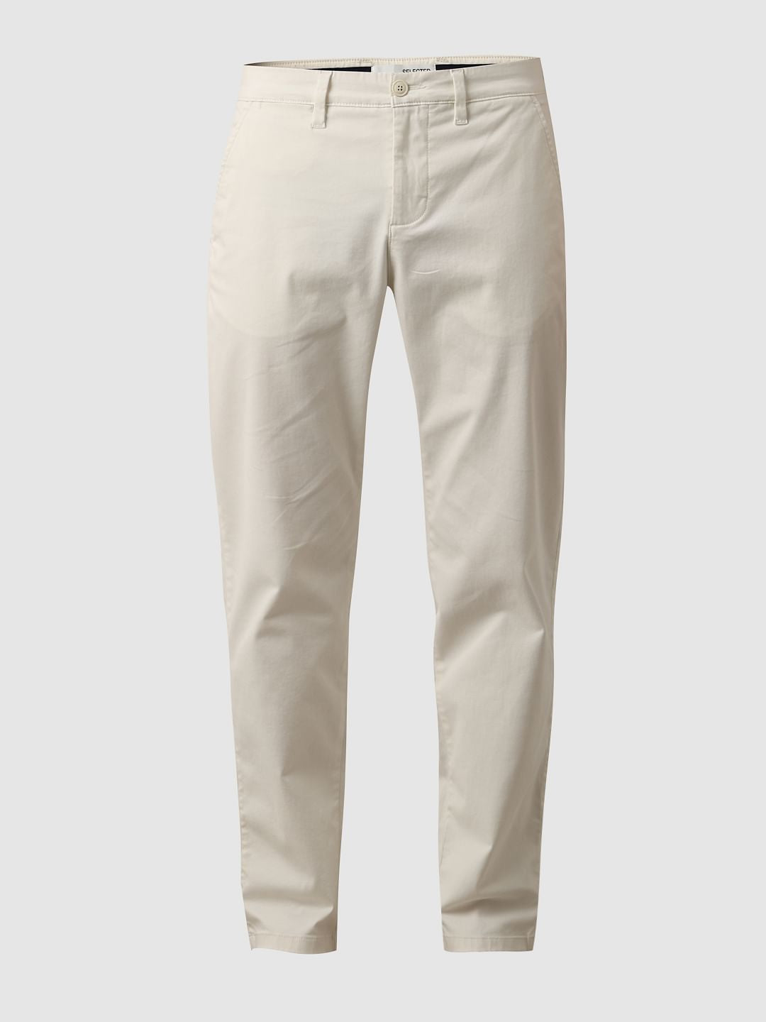White Mid Rise Straight Fit Chinos