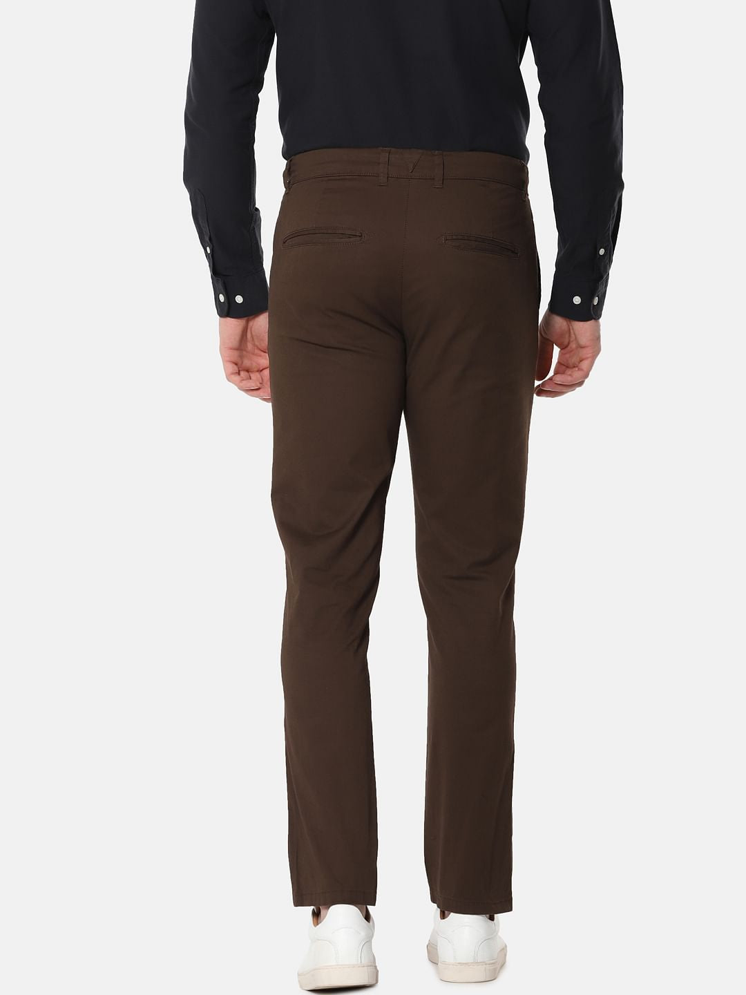 Dark Brown Mid Rise Slim Fit Chinos