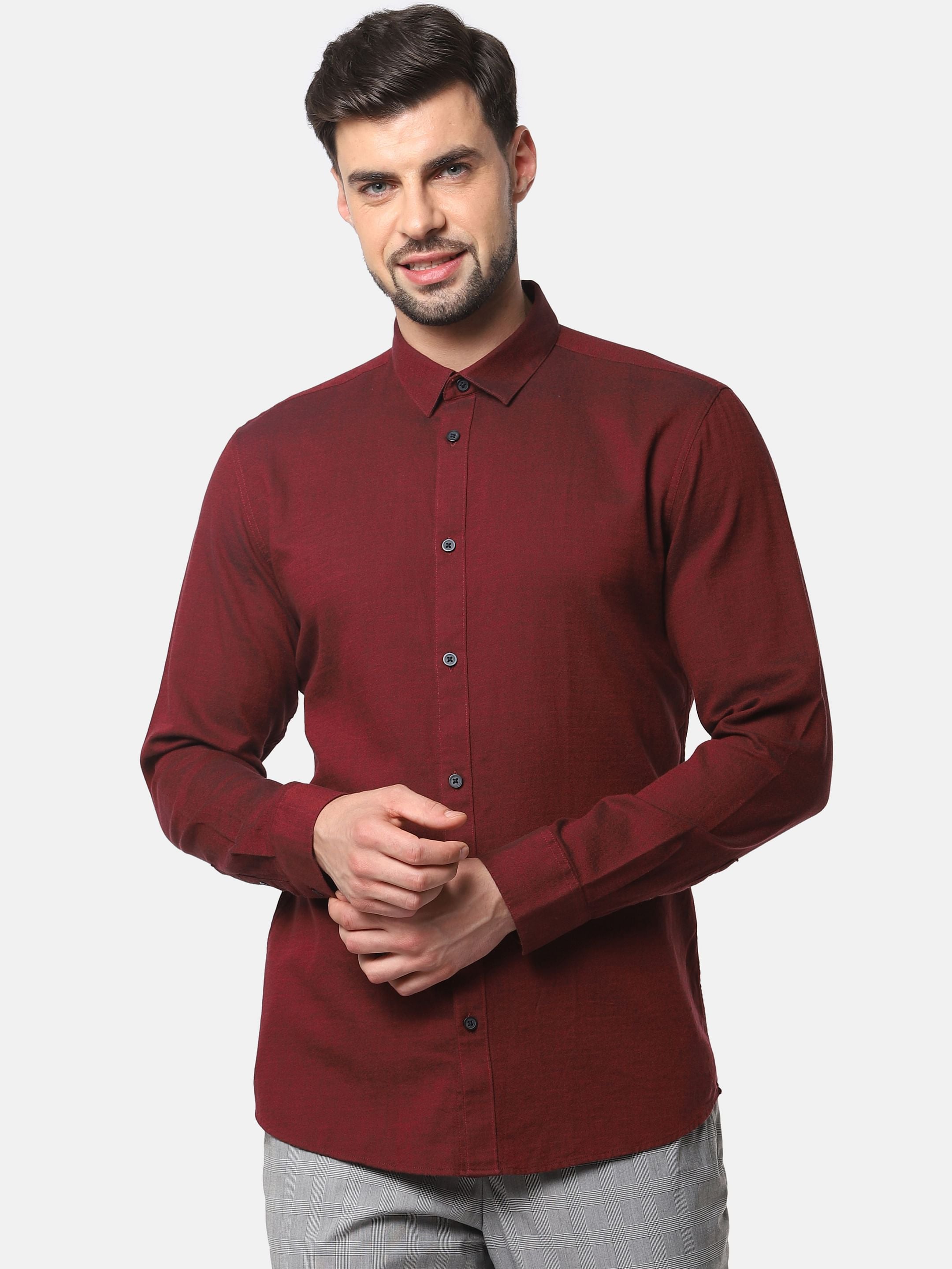 Red Formal Full Sleeves Shirt