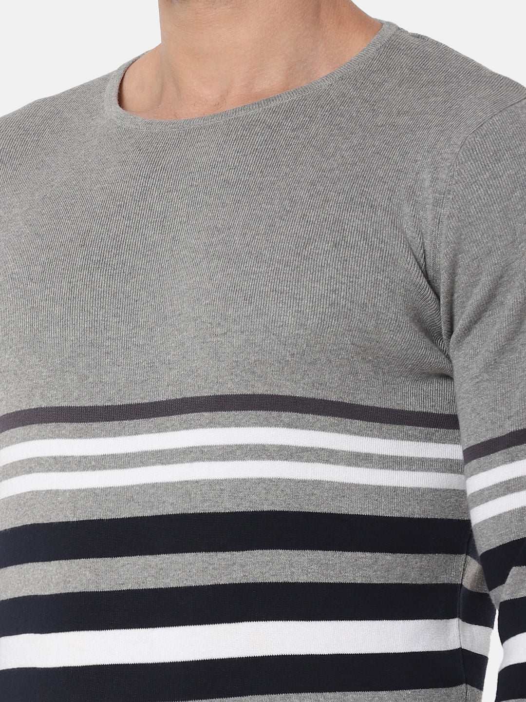 Grey Striped Pullover