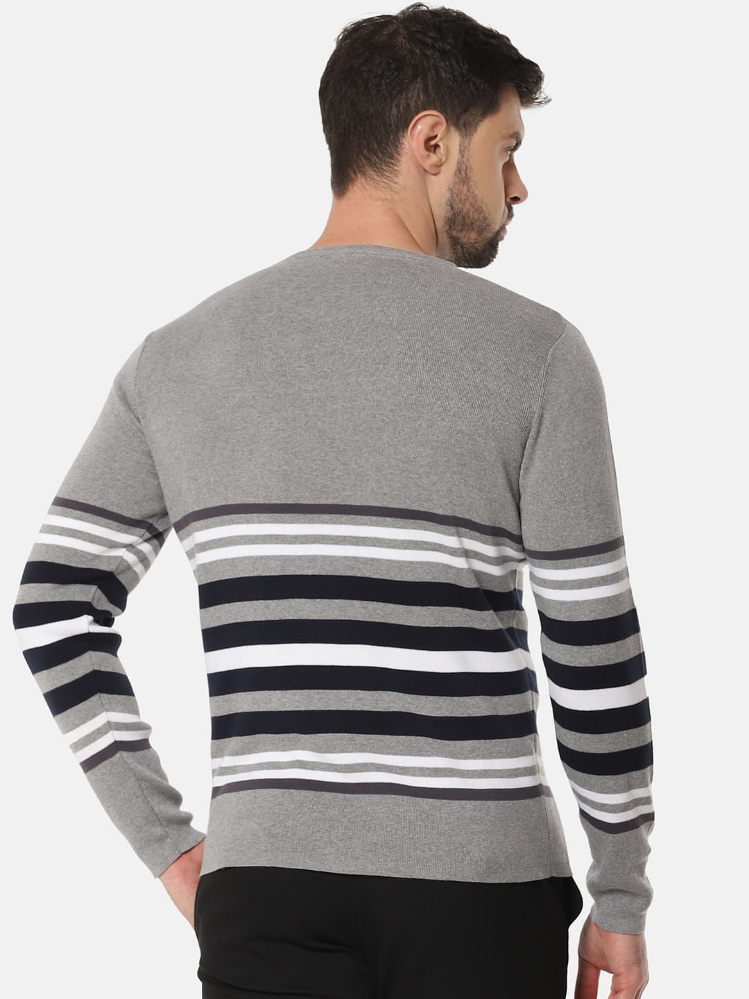 Grey Striped Pullover